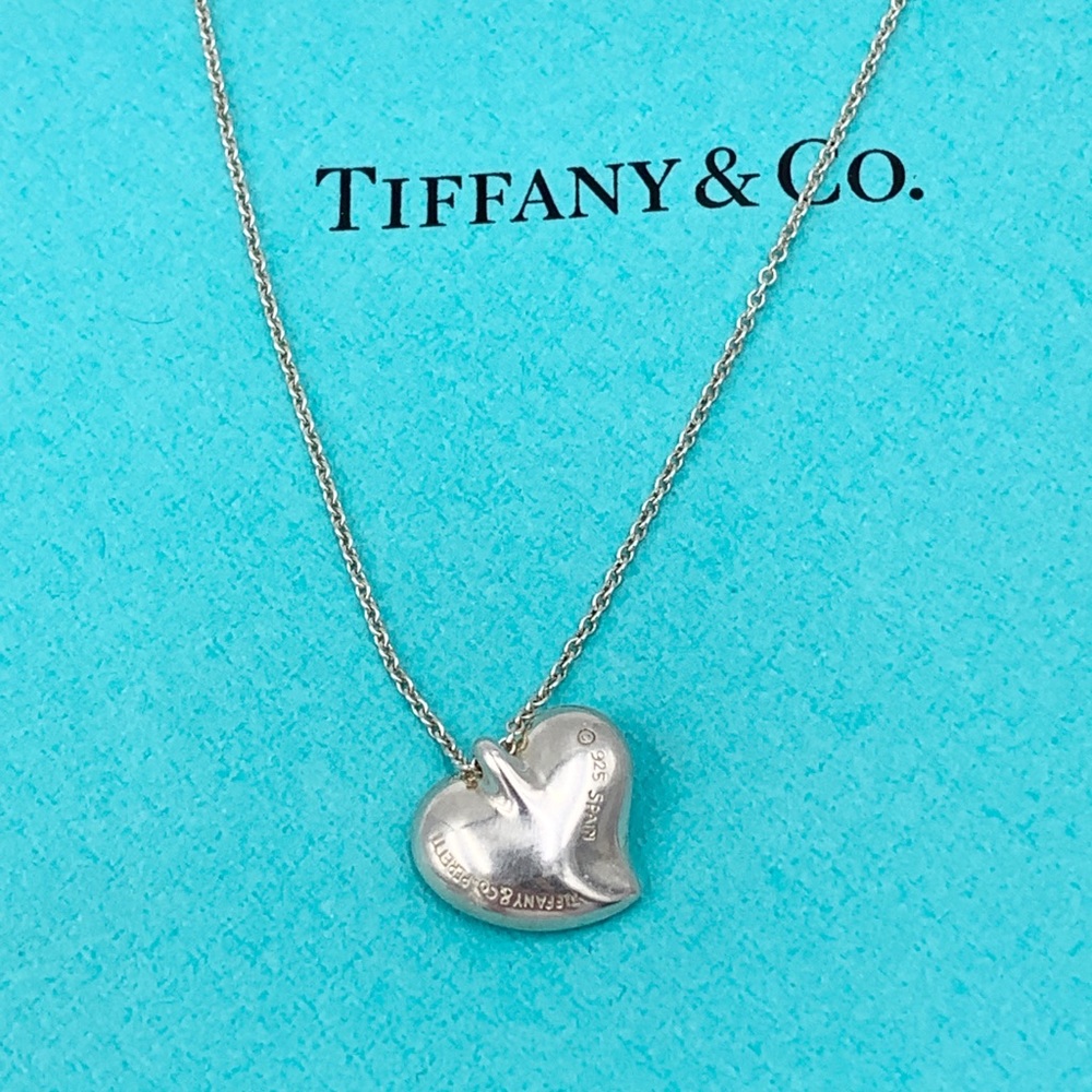 Authentic Tiffany & co silver full heart necklace